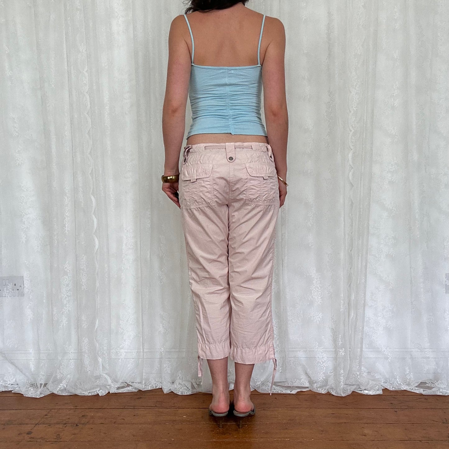 vintage 00s baby blue ruched cami