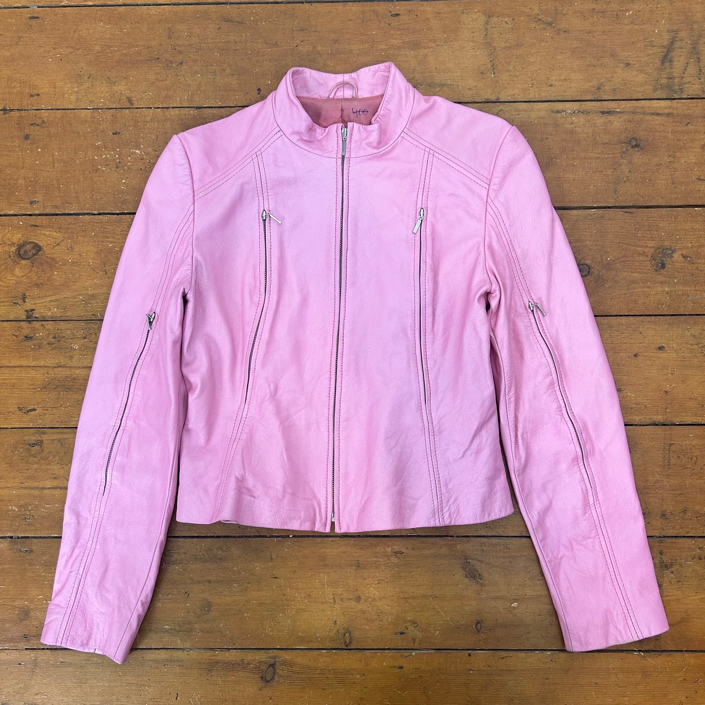 vintage 00s pink leather jacket