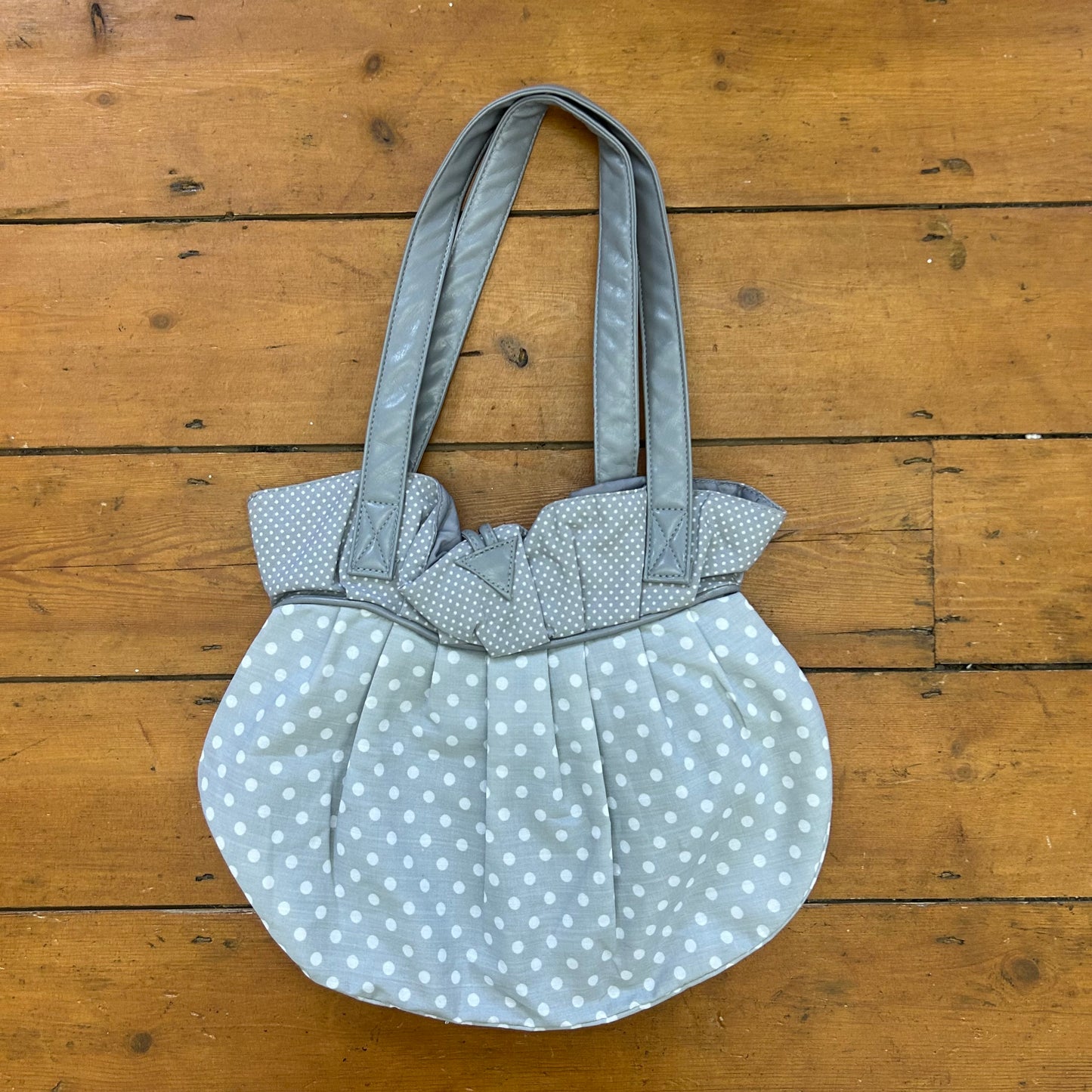 vintage 00s grey polka dot bag
