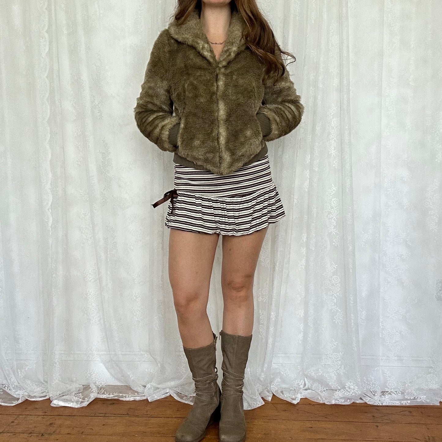 vintage 00s super soft faux fur jacket