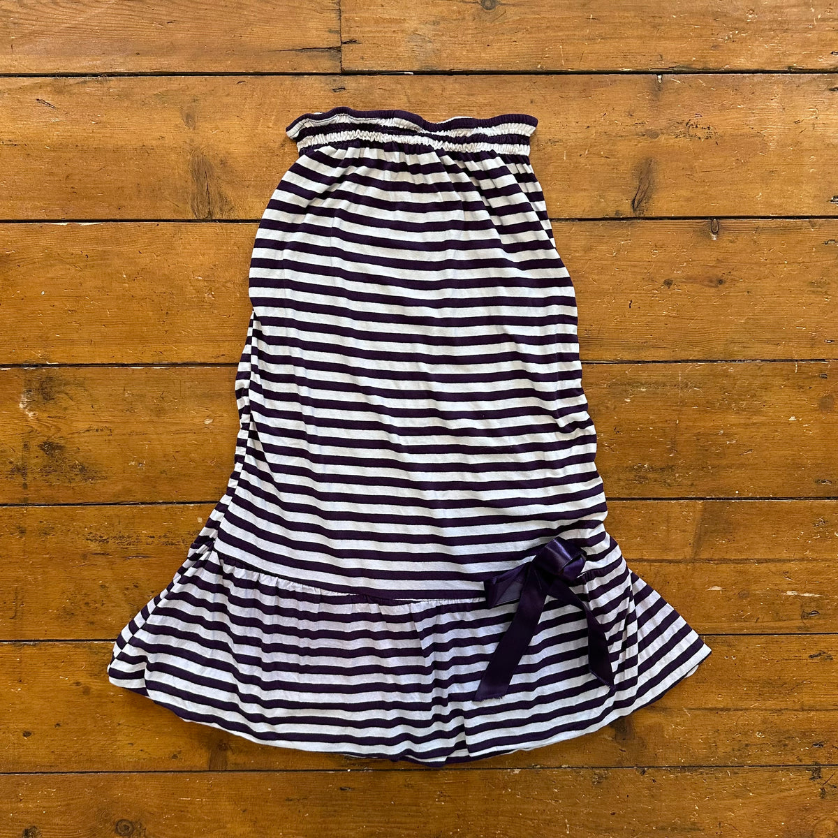 vintage 00s purple striped bubble hem mini dress