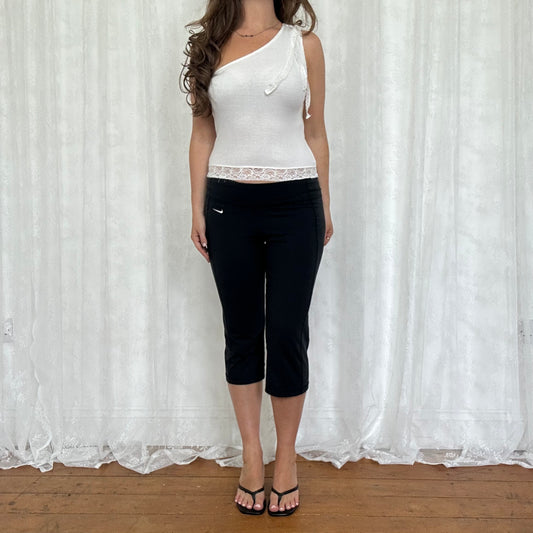 vintage 00s white one shoulder top