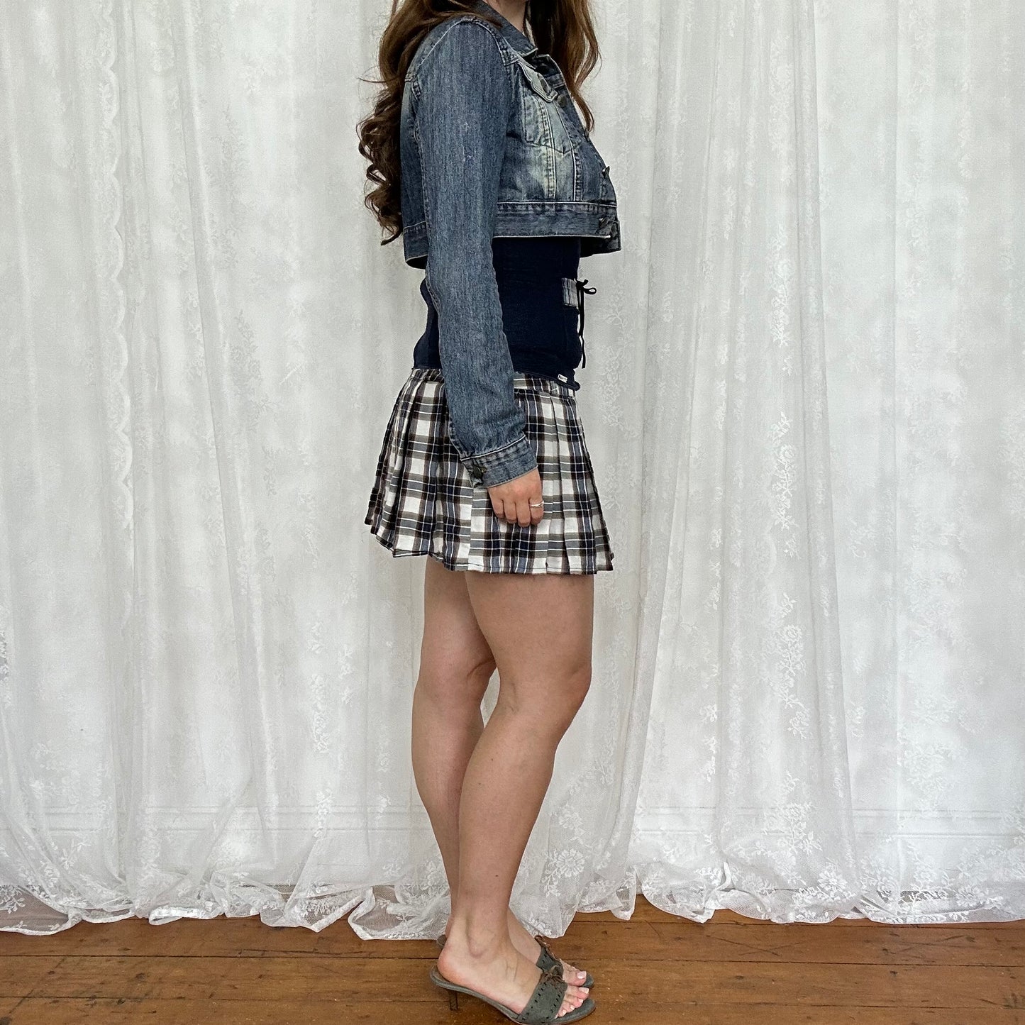 vintage 00s cropped denim bolero / jacket