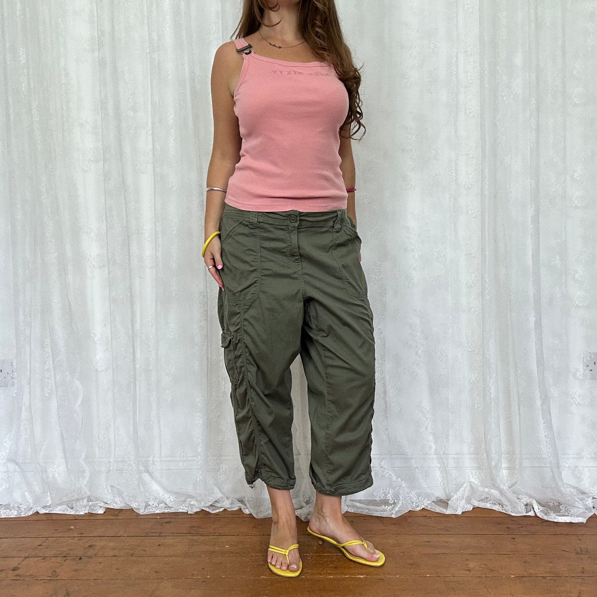 vintage 00s baby pink miss sixty buckle top