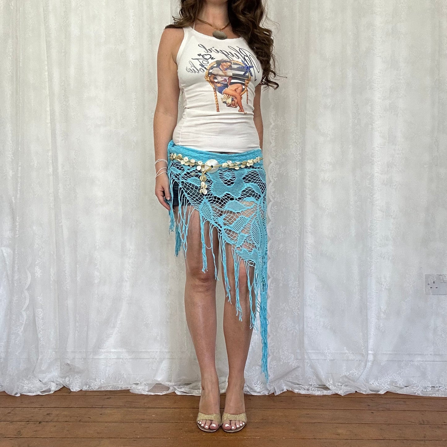 vintage 00s blumarine sailor graphic cami top