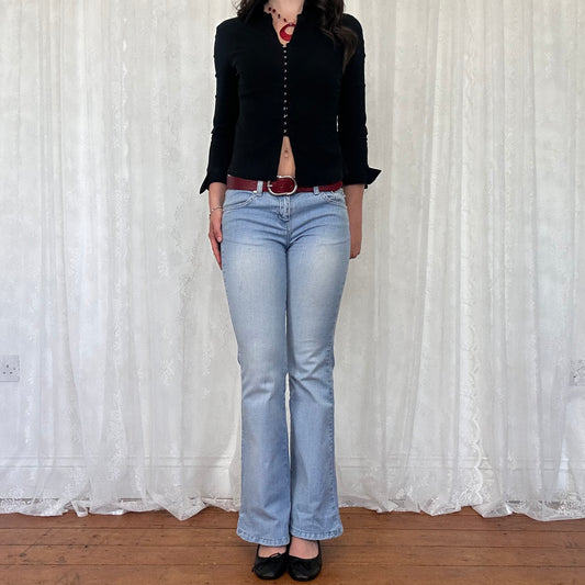 vintage 00s black hook and eye shirt