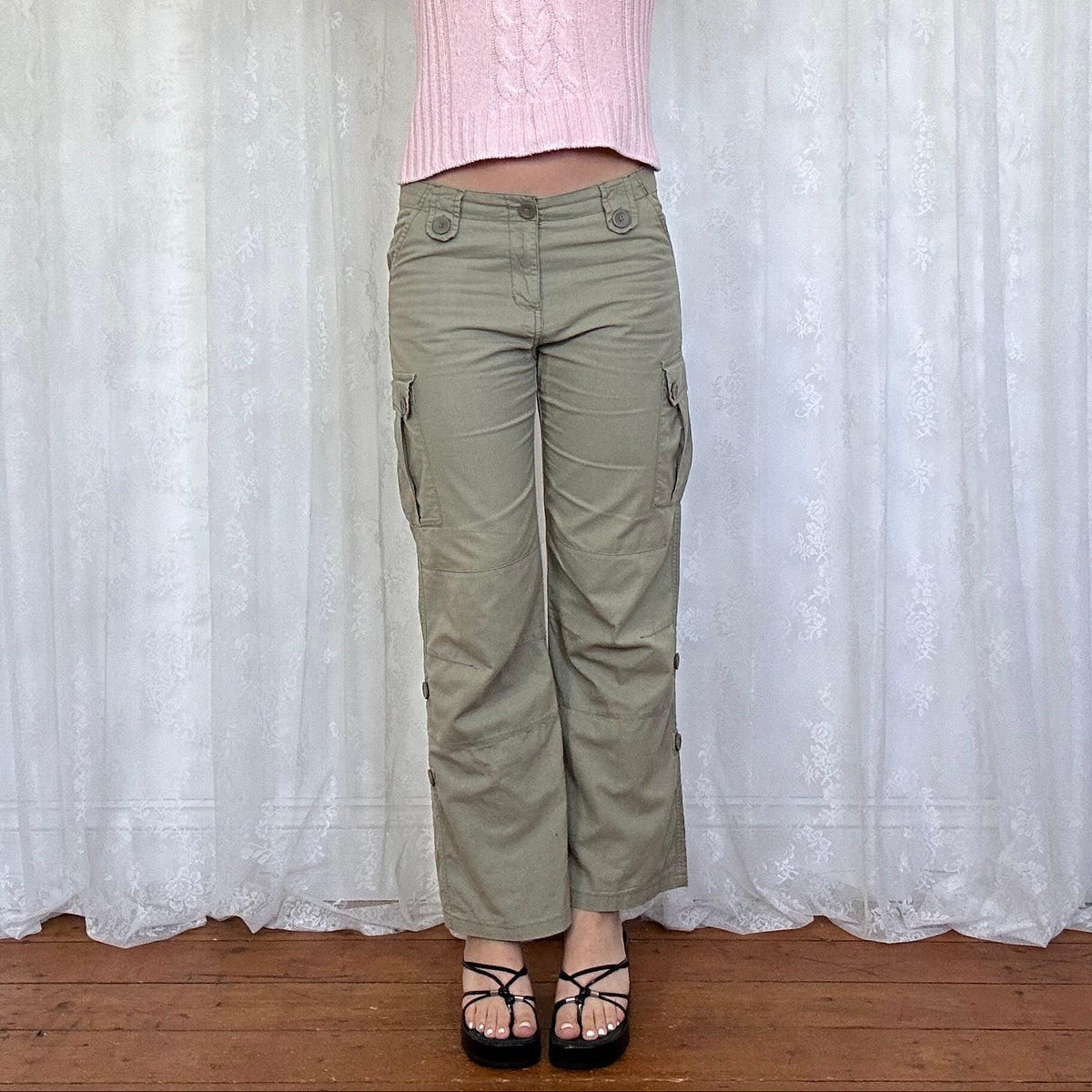 vintage 00s khaki green cargo trousers