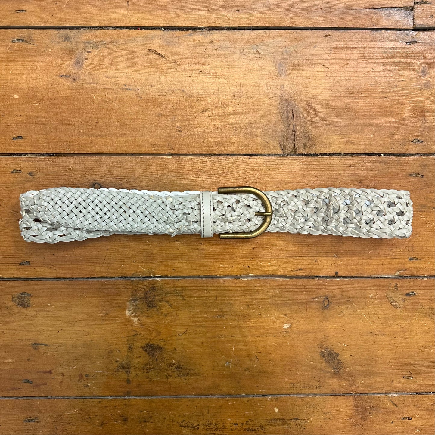 vintage 00s grey braided belt