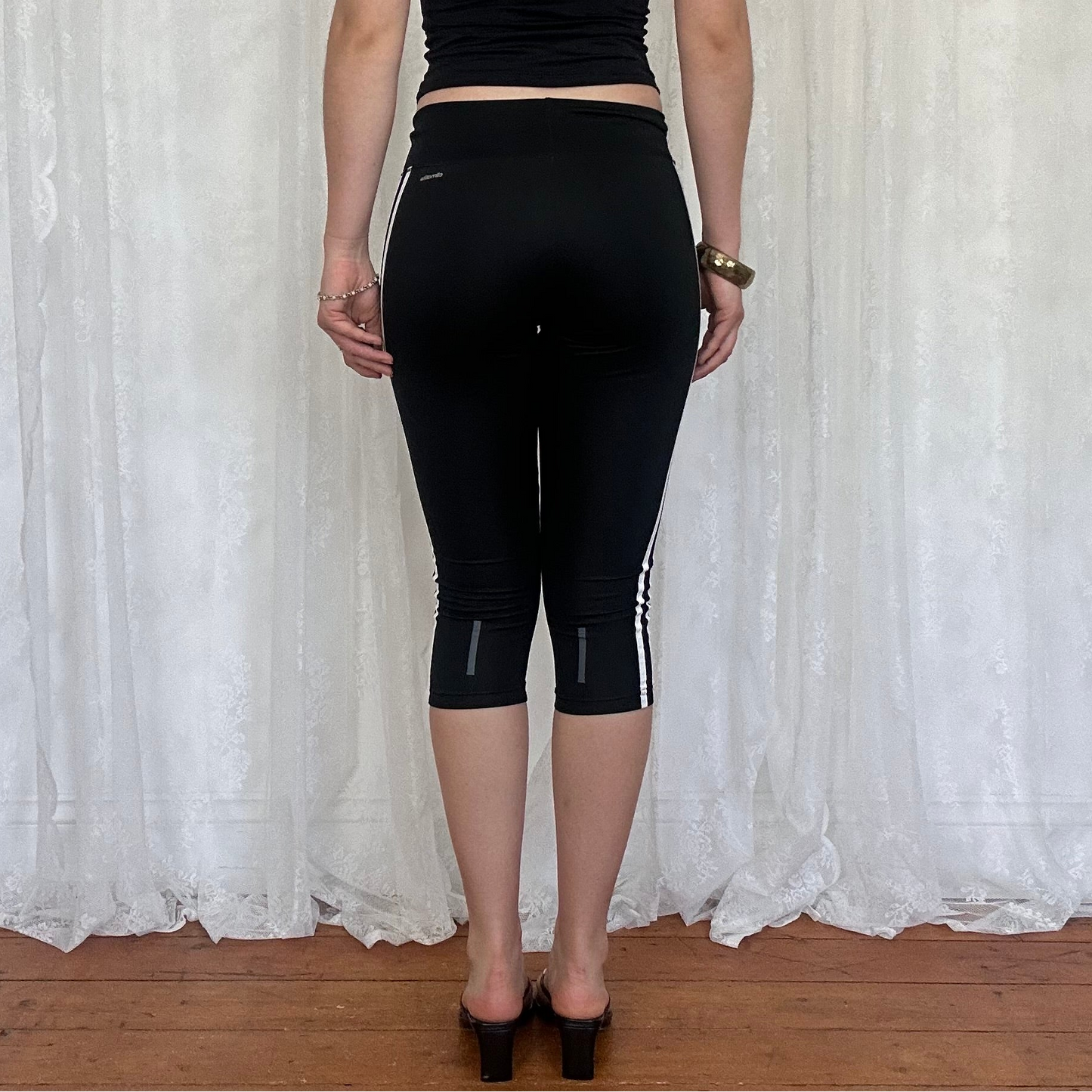 vintage 00s adidas fitted capri trousers