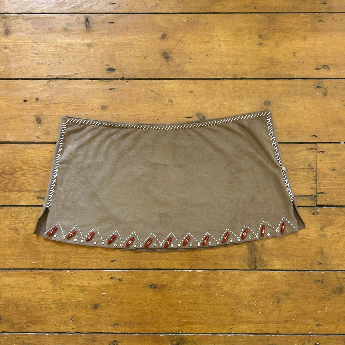 vintage 00s brown beaded micro skirt