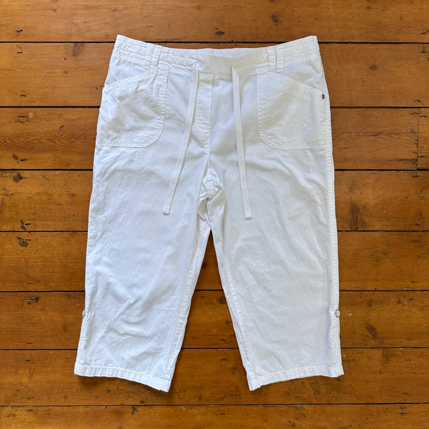 vintage 00s white capri trousers