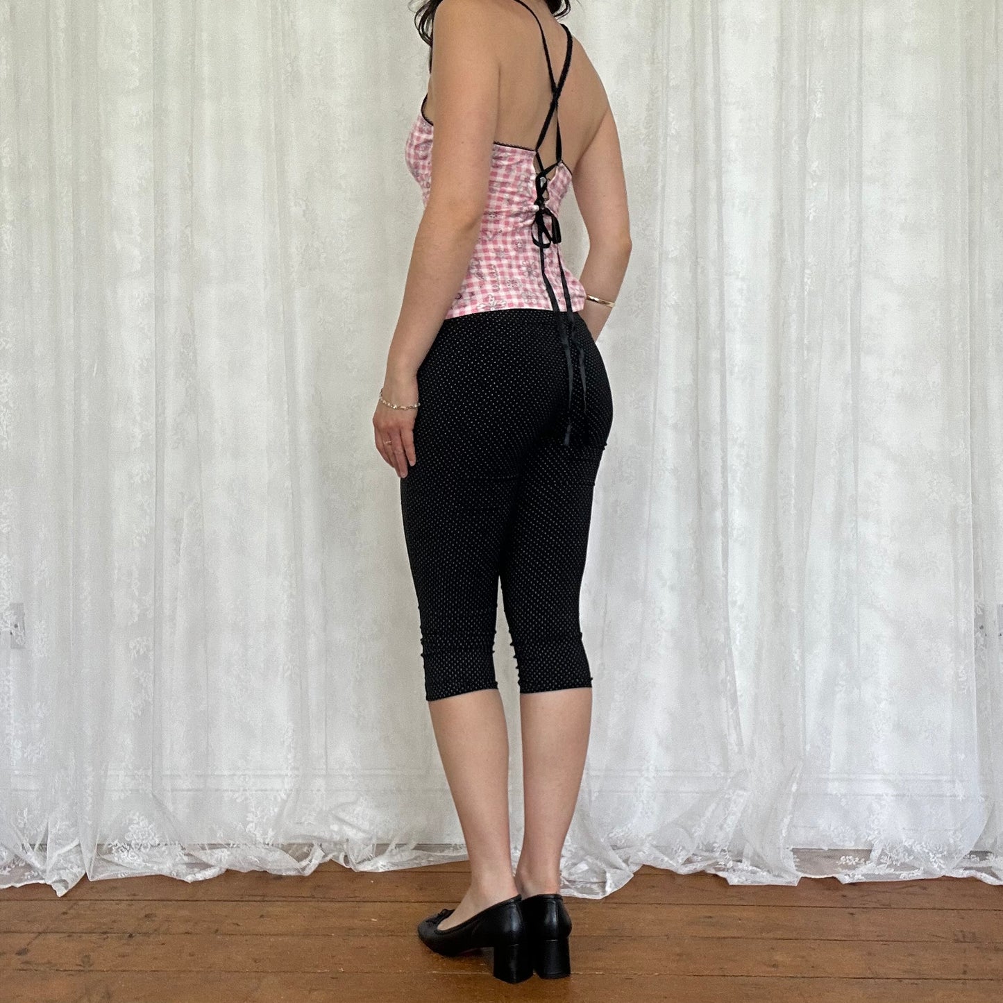 vintage 00s pink gingham intimissimi cami