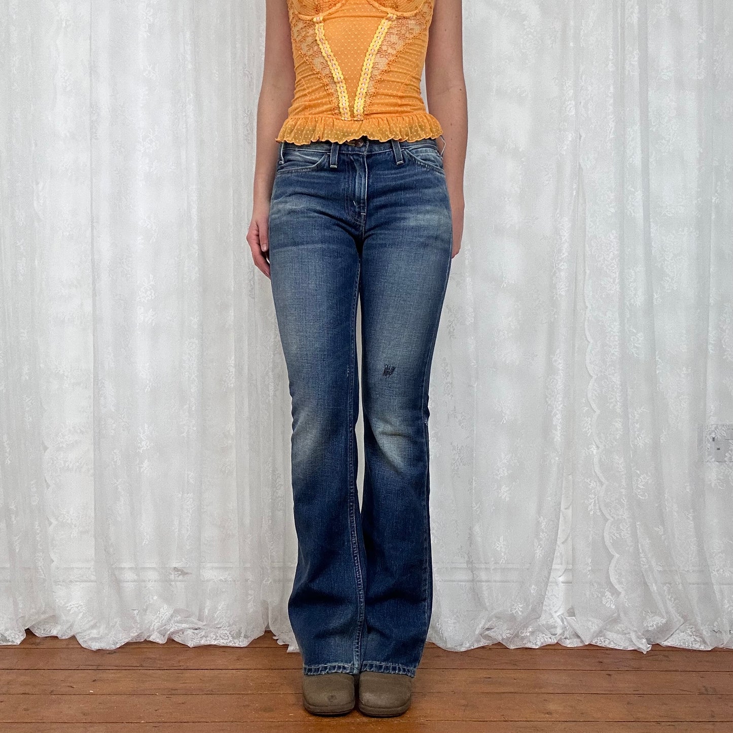 vintage 00s levi’s orange tab mid rise flared jeans