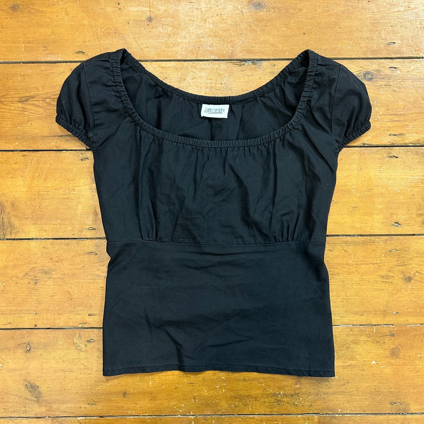 vintage 00s black pimkie milkmaid top