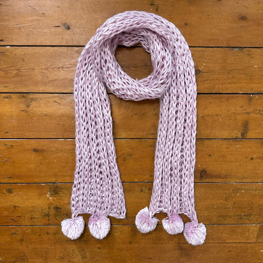 vintage 00s pale pink crochet knit scarf