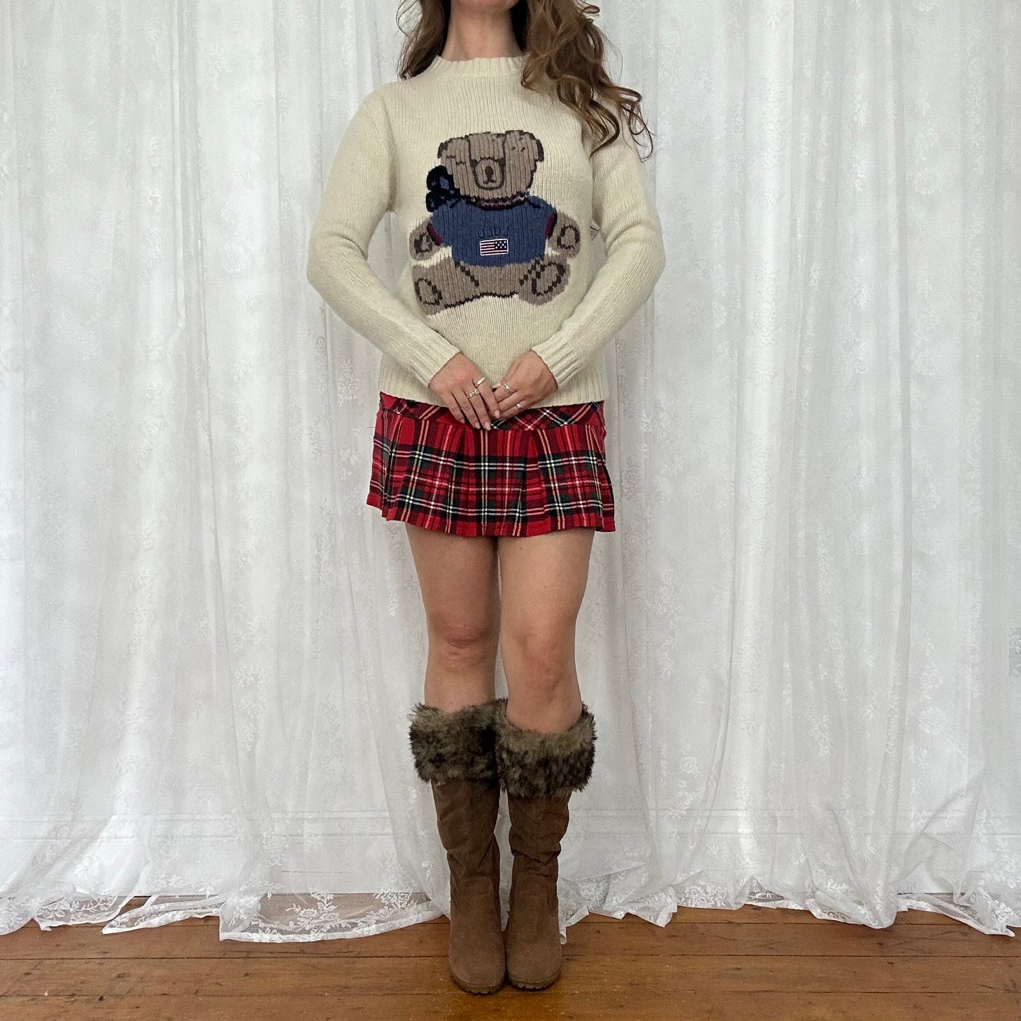 vintage 00s lulu castagnette teddy bear jumper