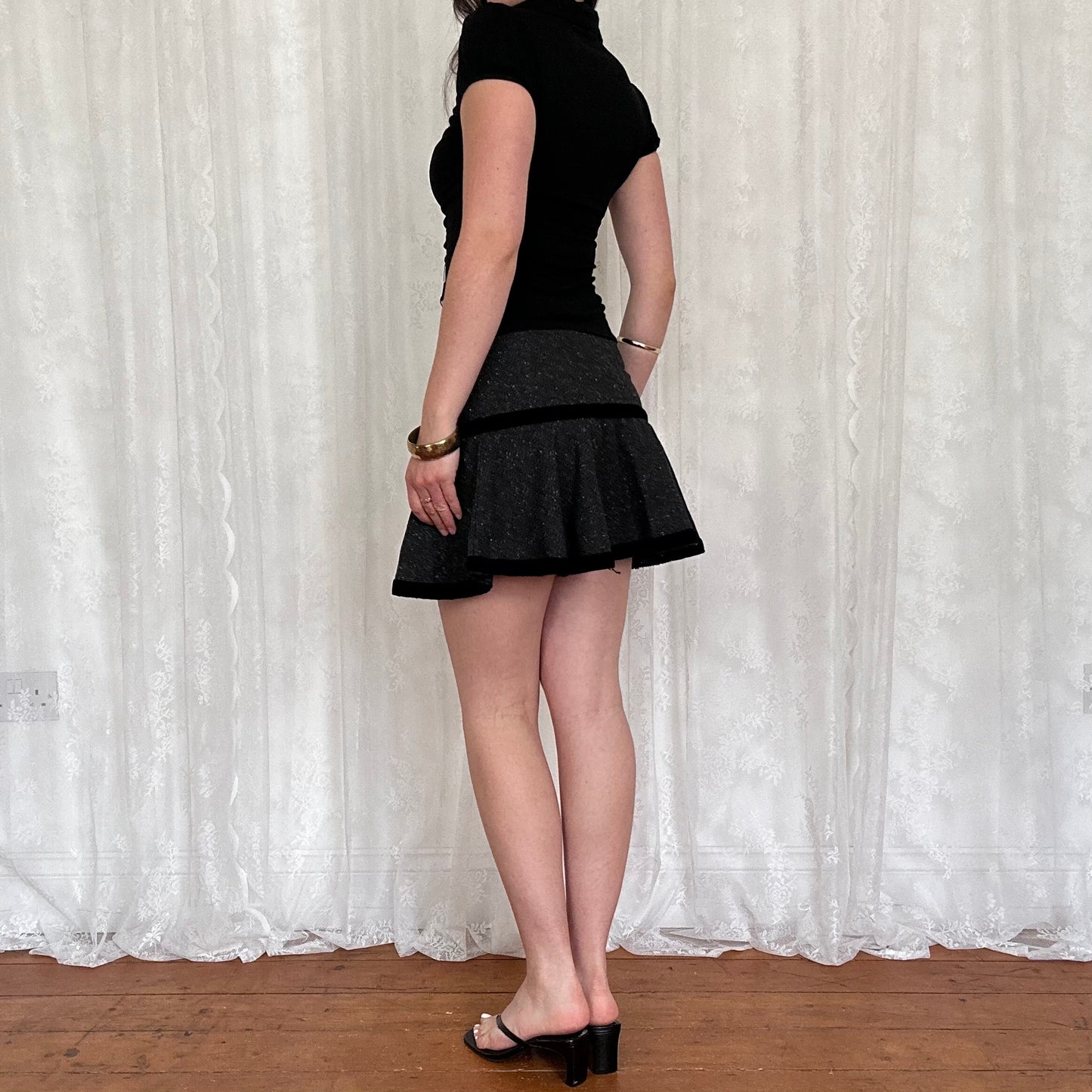 vintage 00s black morgan de toi tie polo top