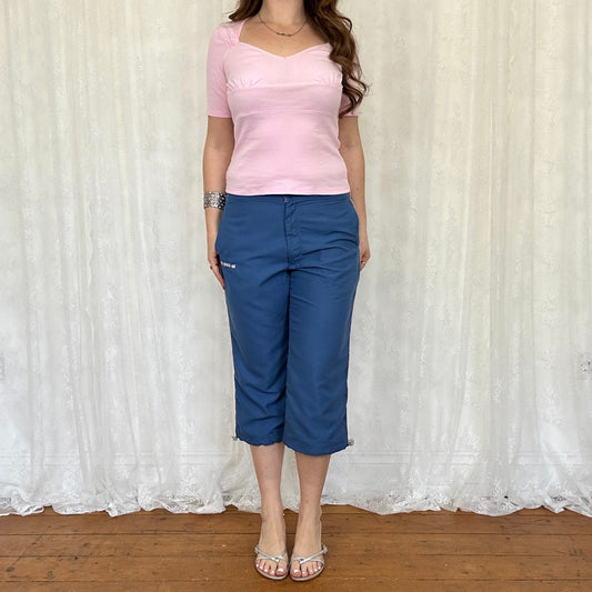 vintage 00s baby pink sweetheart neckline top