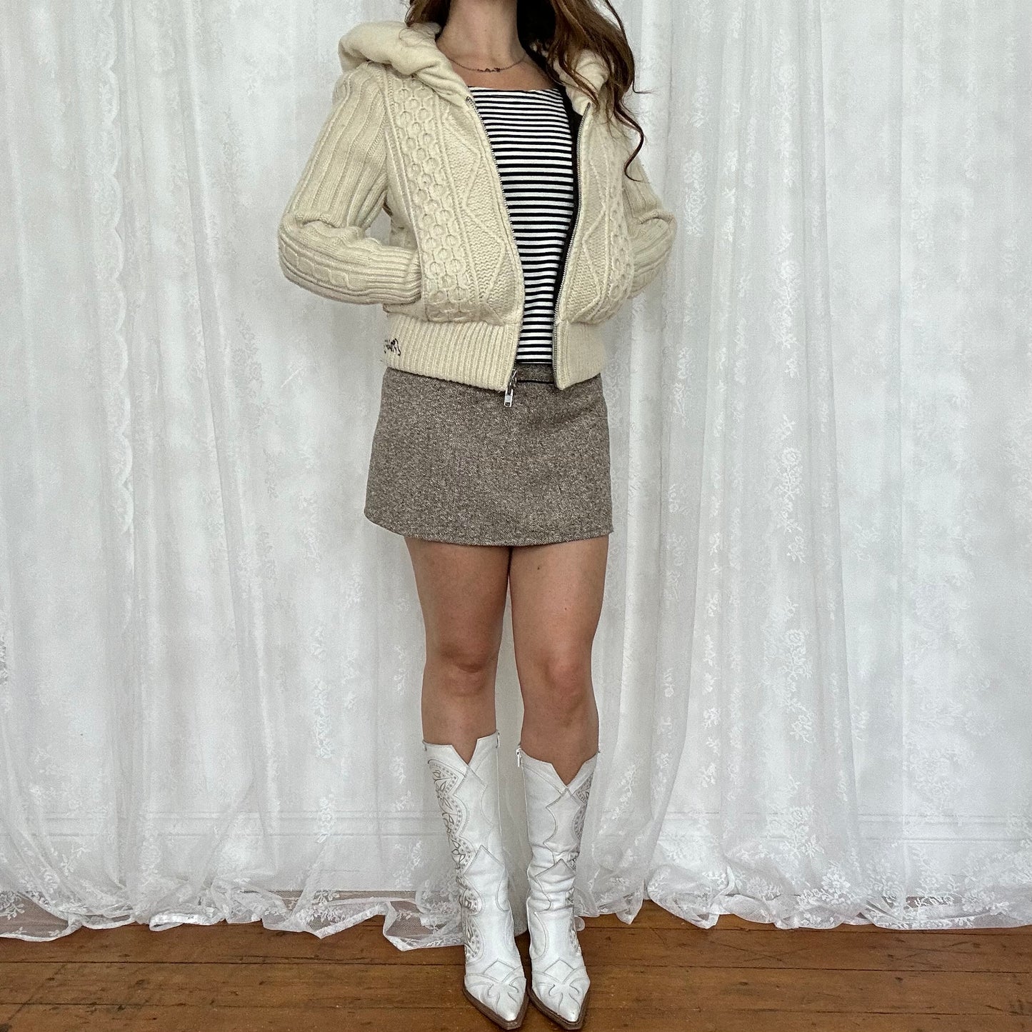 vintage 00s miss sixty cable pattern jacket