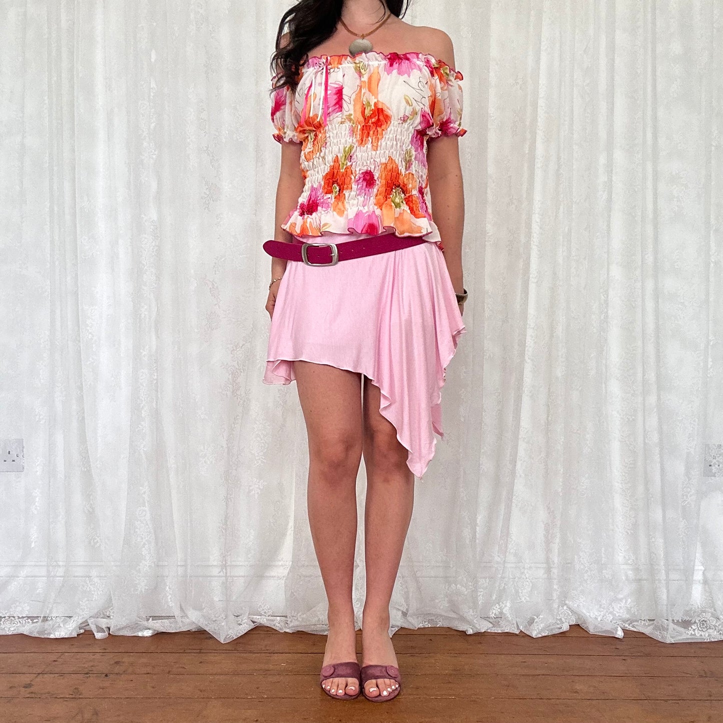 vintage 00s hot pink belt