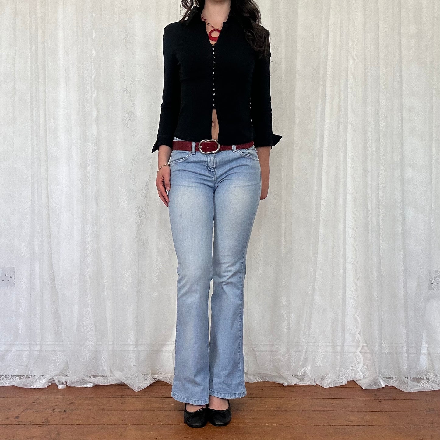 vintage 00s black hook and eye shirt