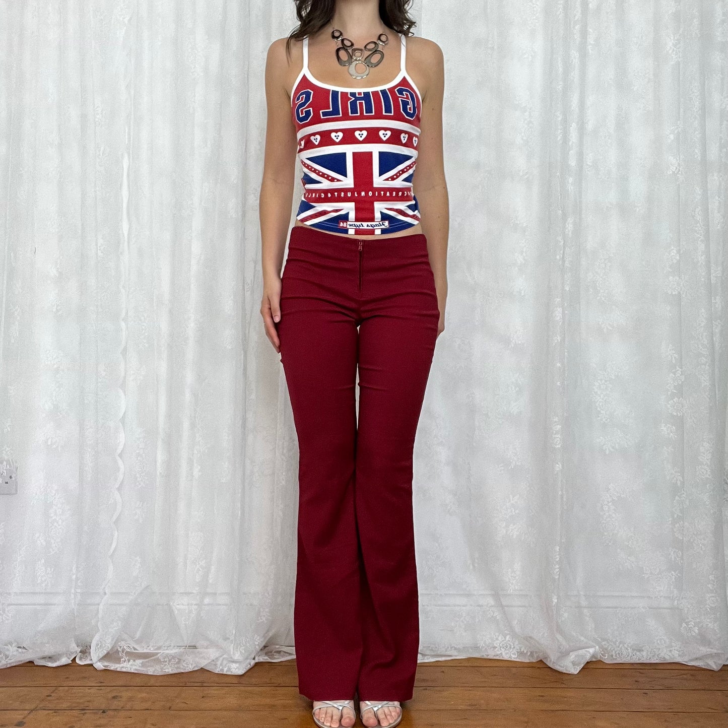 vintage 00s union jack graphic cami