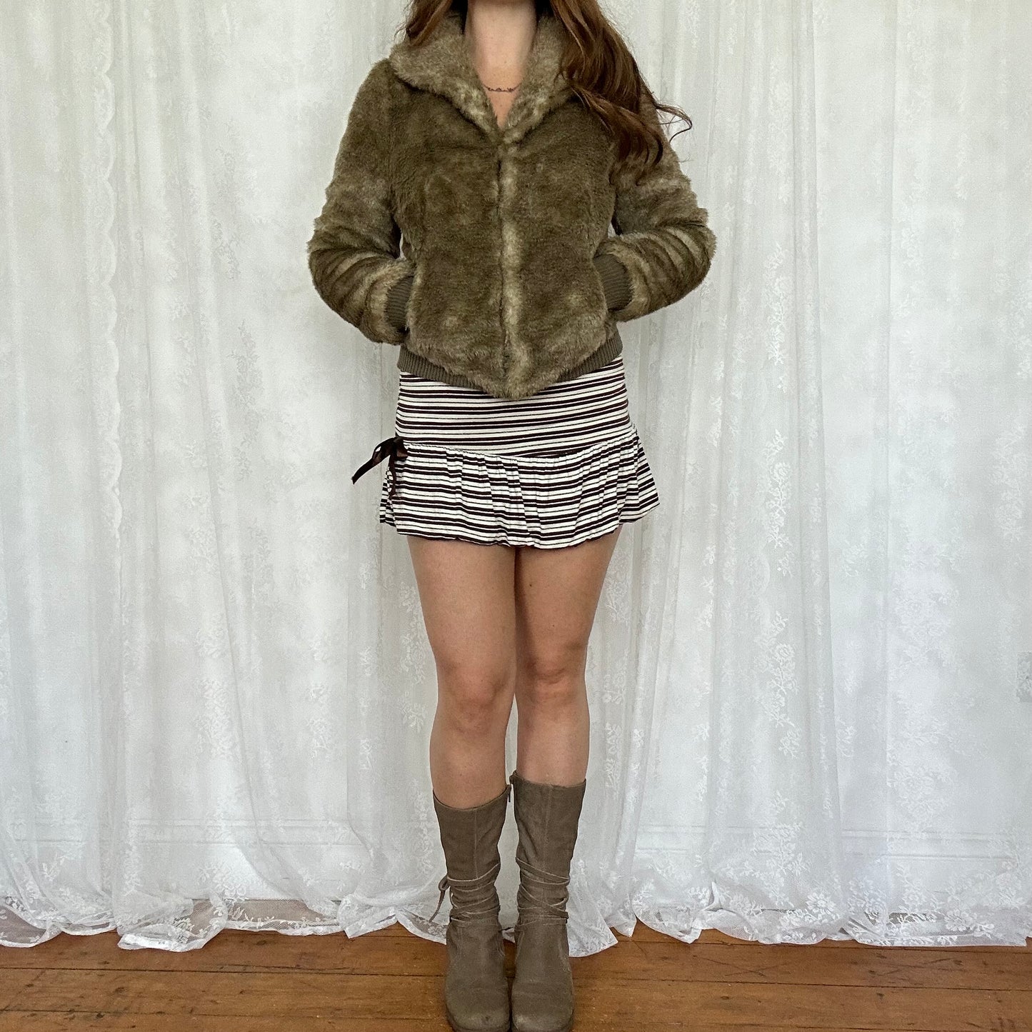 vintage 00s super soft faux fur jacket