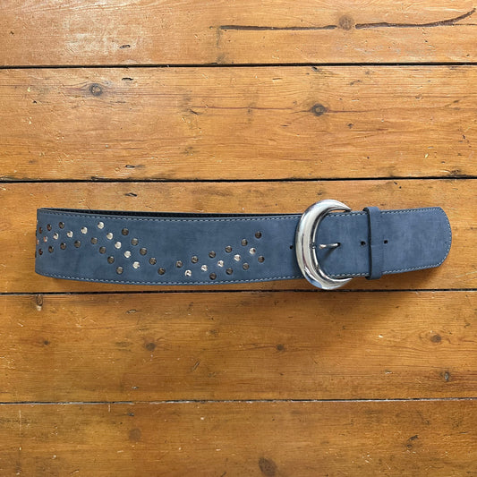 vintage 00s blue studded chunky belt