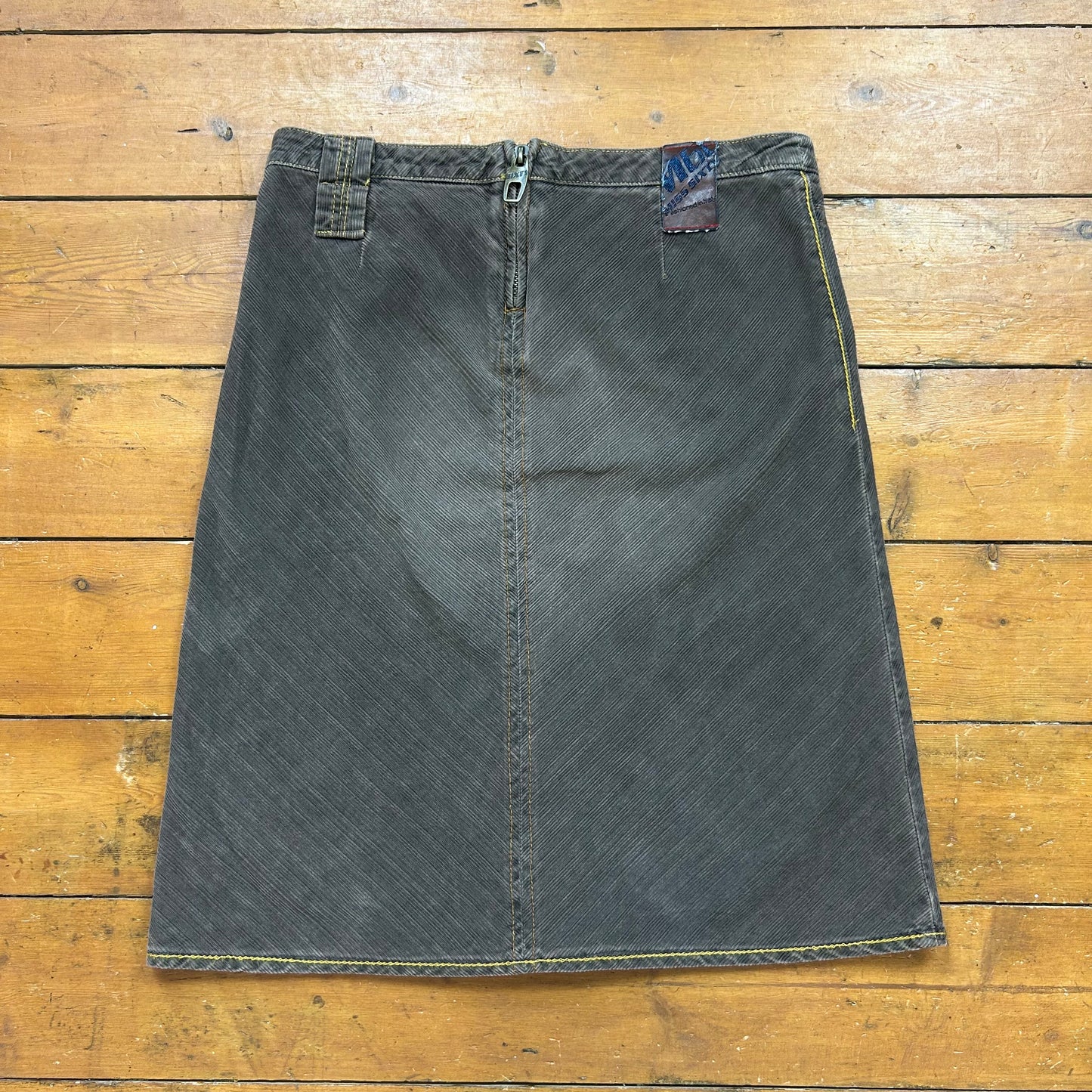 vintage 00s miss sixty brown cord midi skirt