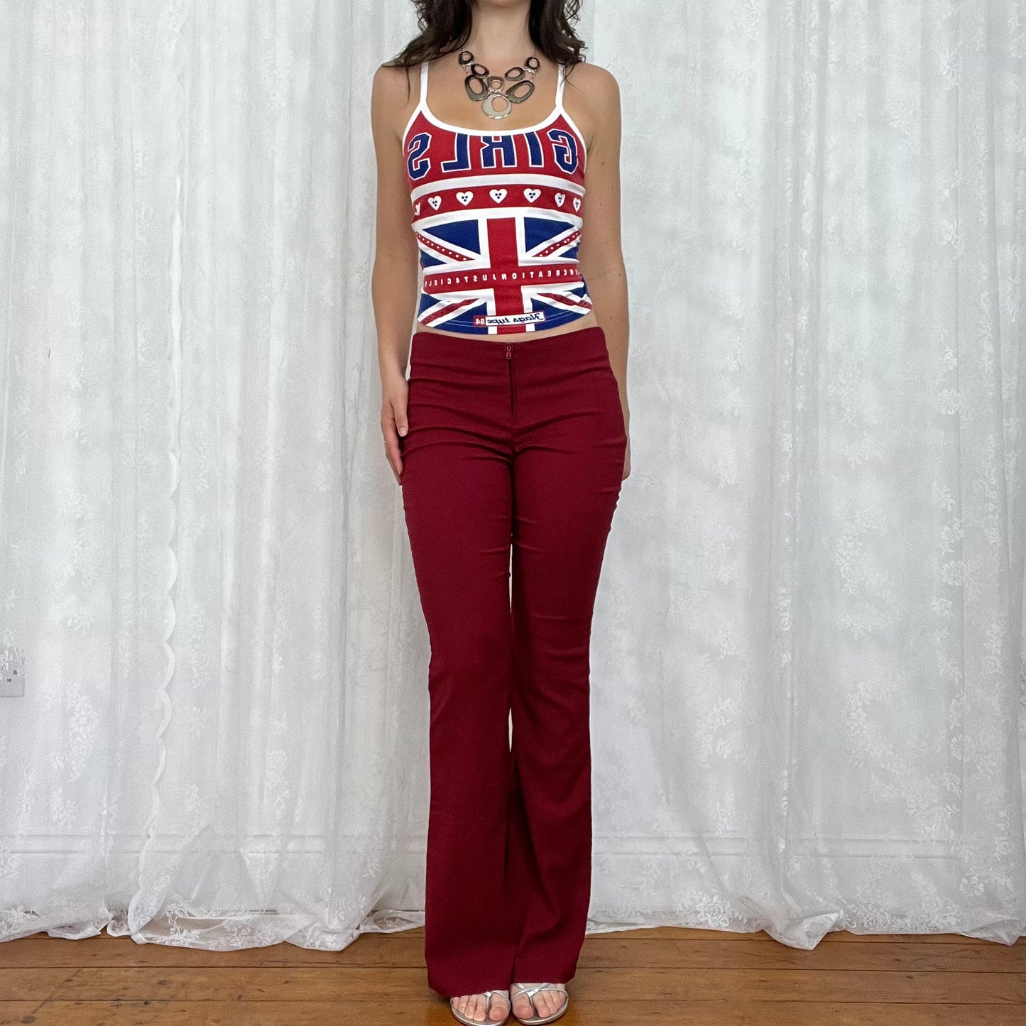 vintage 00s union jack graphic cami