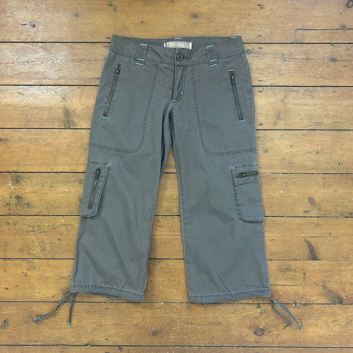 vintage 00s brown cargo capri trousers
