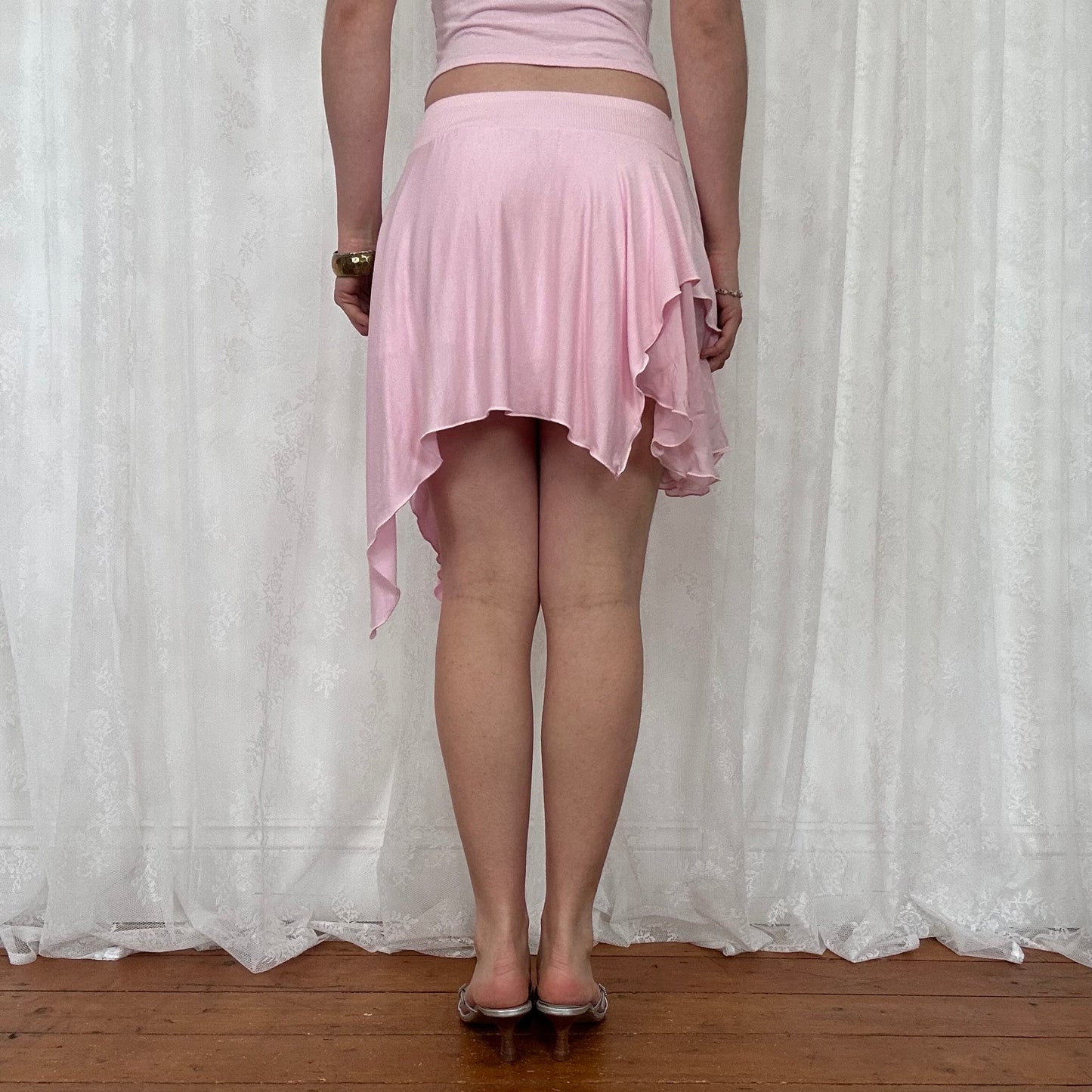 vintage 00s pink fairy hanky hem mini skirt