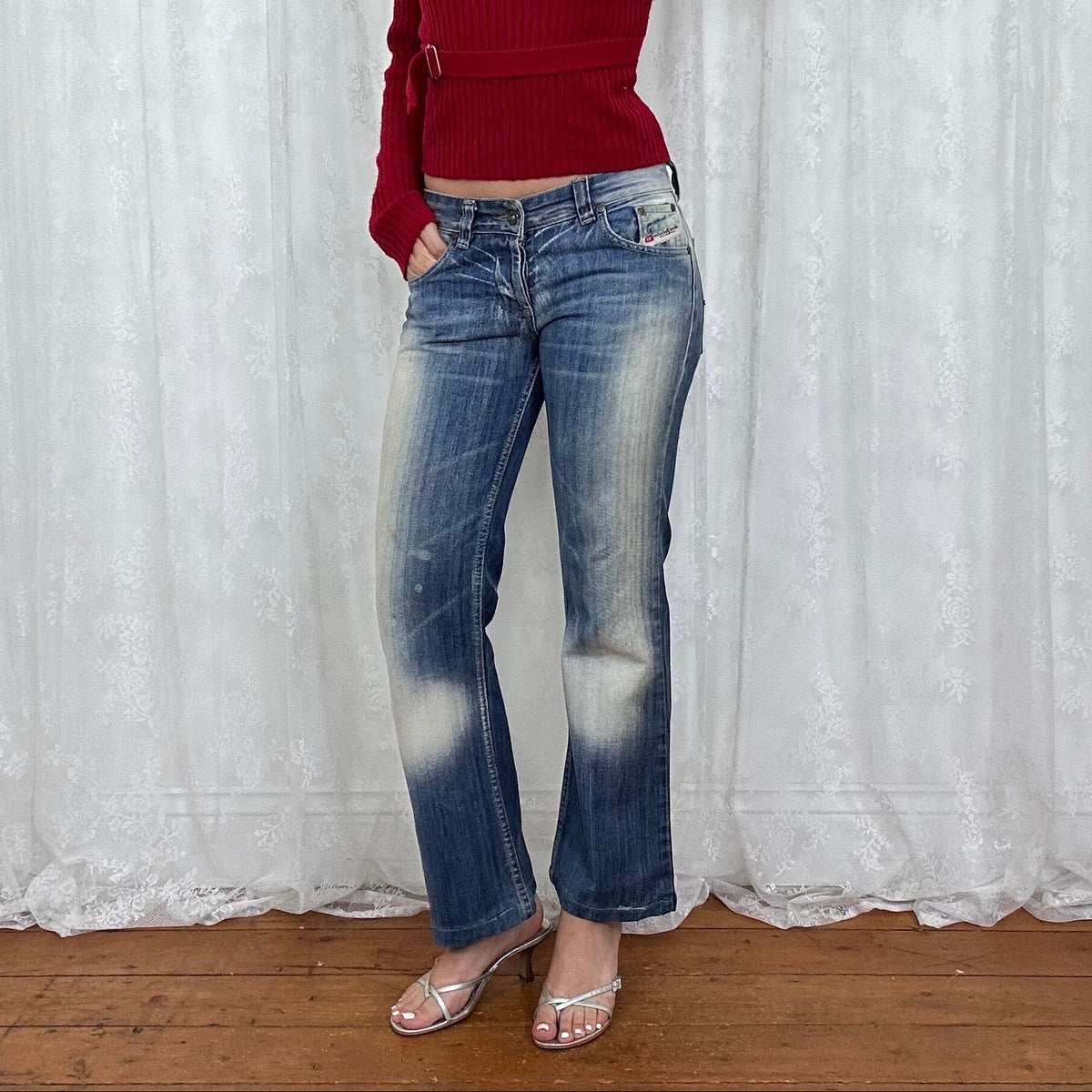 vintage 00s diesel low rise straight leg jeans