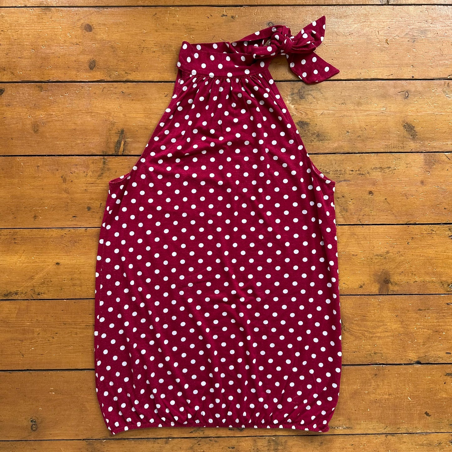 vintage 00s red polka dot high neck top