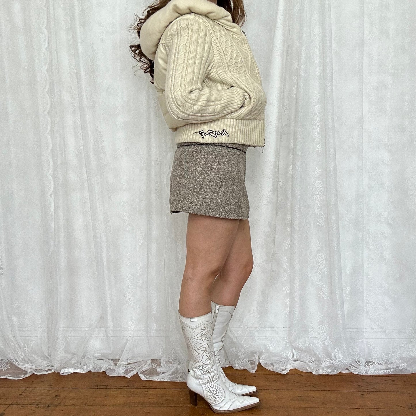 vintage 00s miss sixty cable pattern jacket