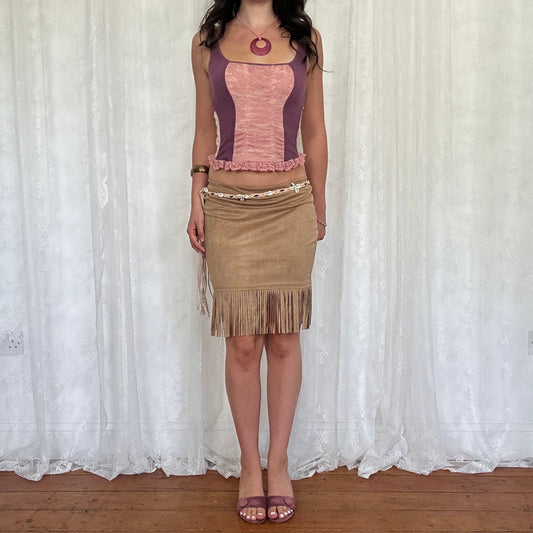 vintage 00s intimissimi pink patchwork corset top