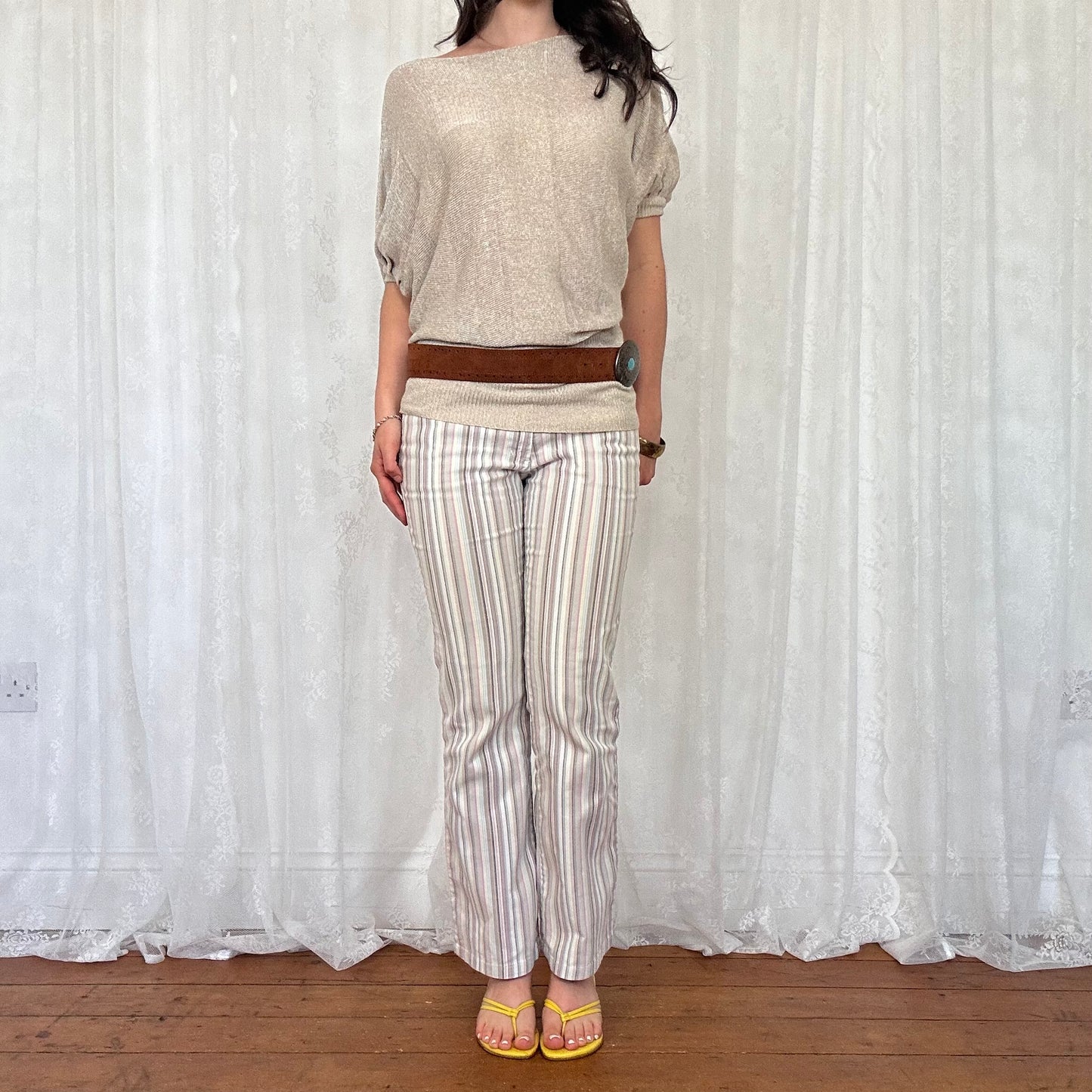 vintage 00s gold slouchy knit top