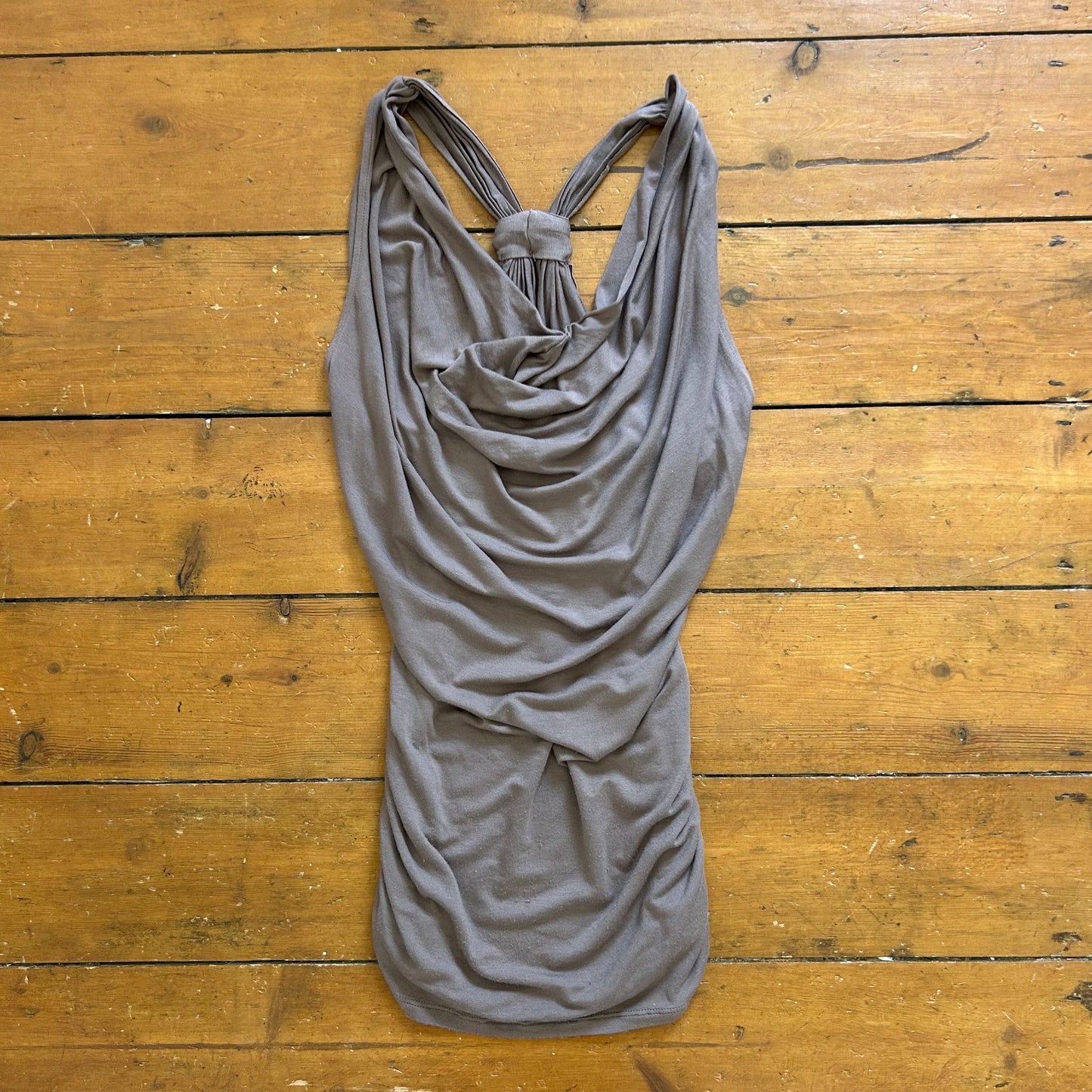 vintage 00s brown slouchy cowl neck top