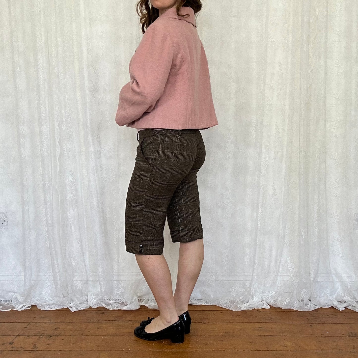 vintage 00s pink button down peacoat