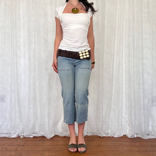 vintage 00s white shrug top