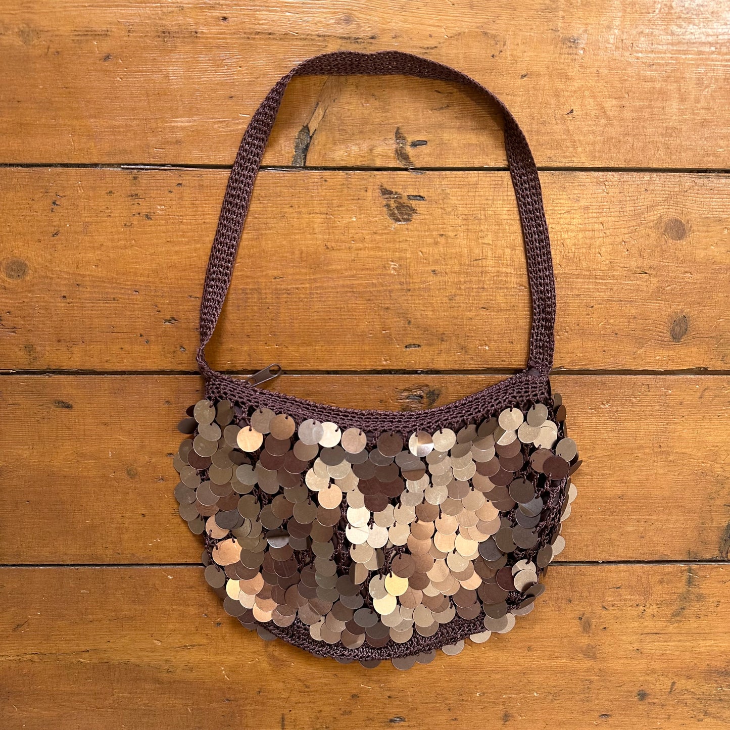vintage 00s brown sequin mini bag