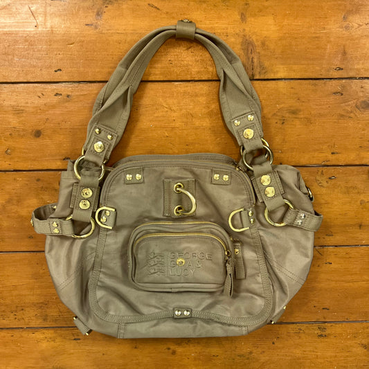 vintage 00s beige / grey george gina & lucy bag