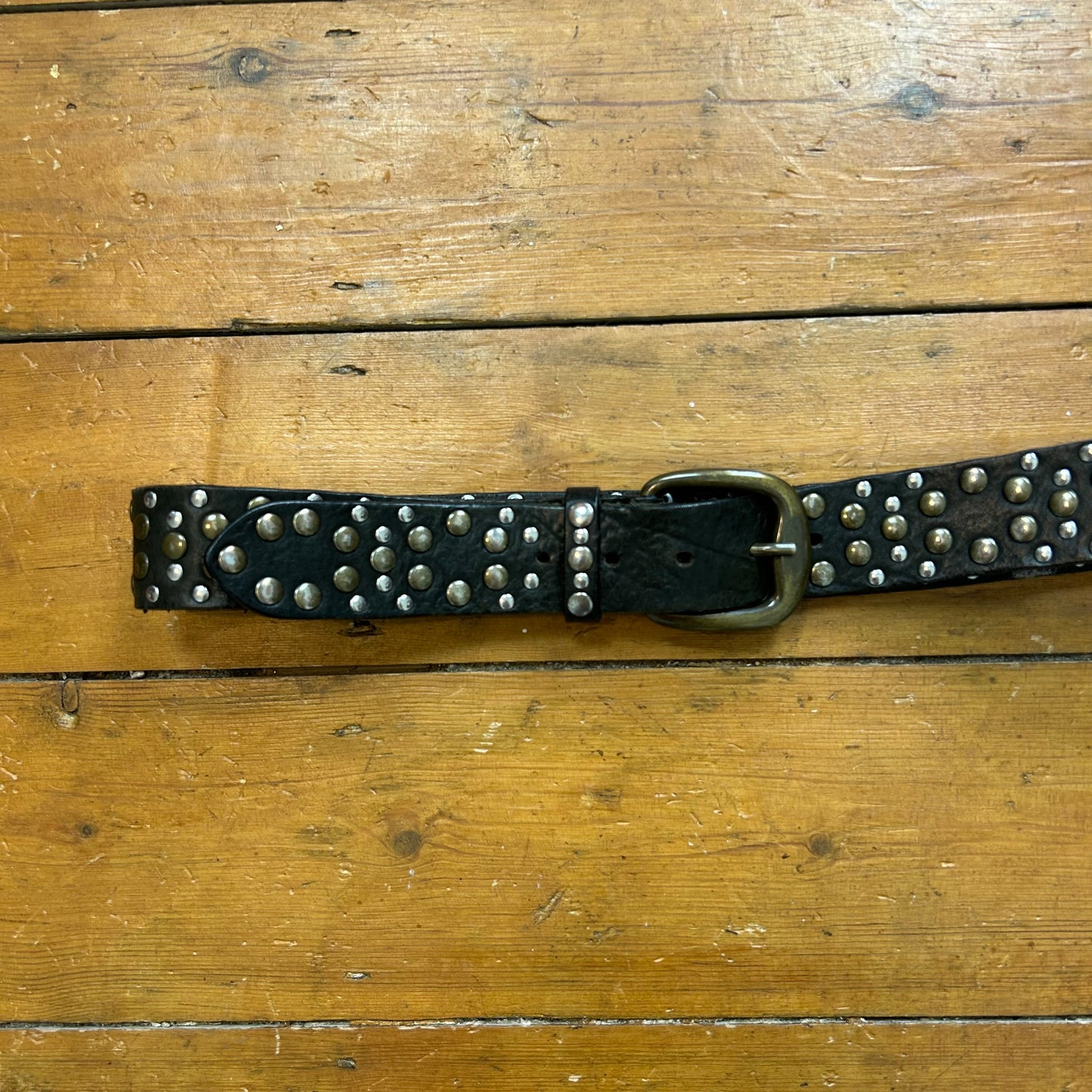 vintage 00s black studded belt
