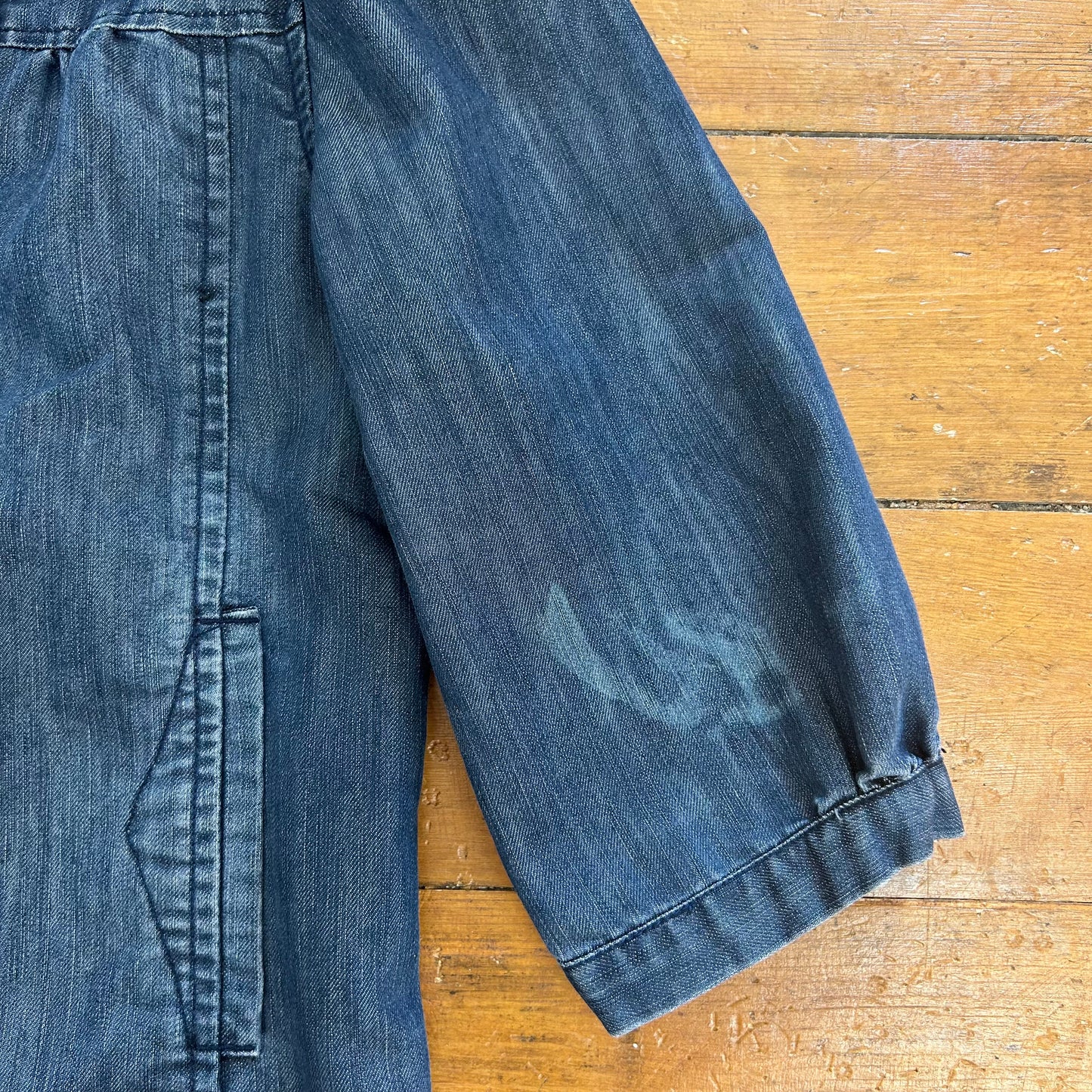 vintage 00s navy denim peacoat