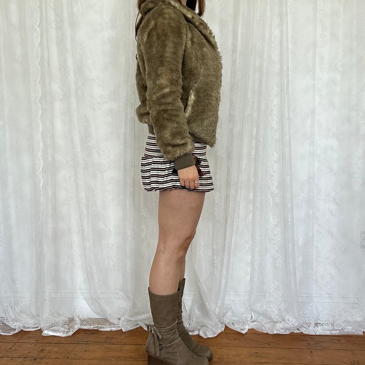 vintage 00s super soft faux fur jacket