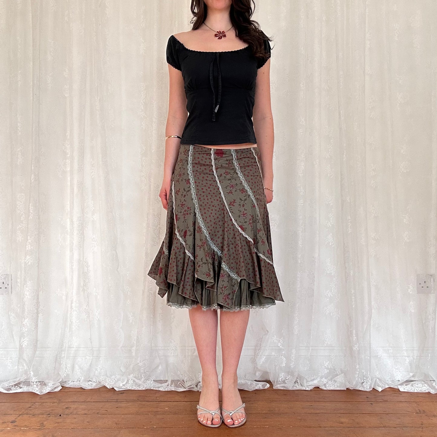 vintage 00s black milkmaid top