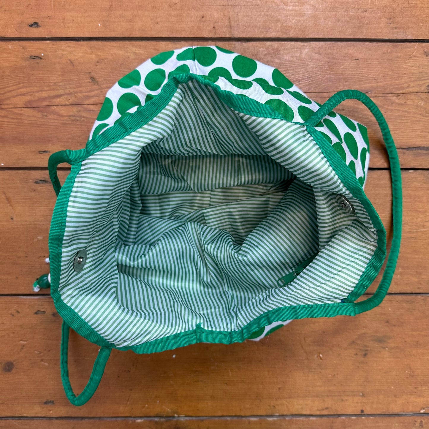 vintage 00s green polka dot shoulder bag