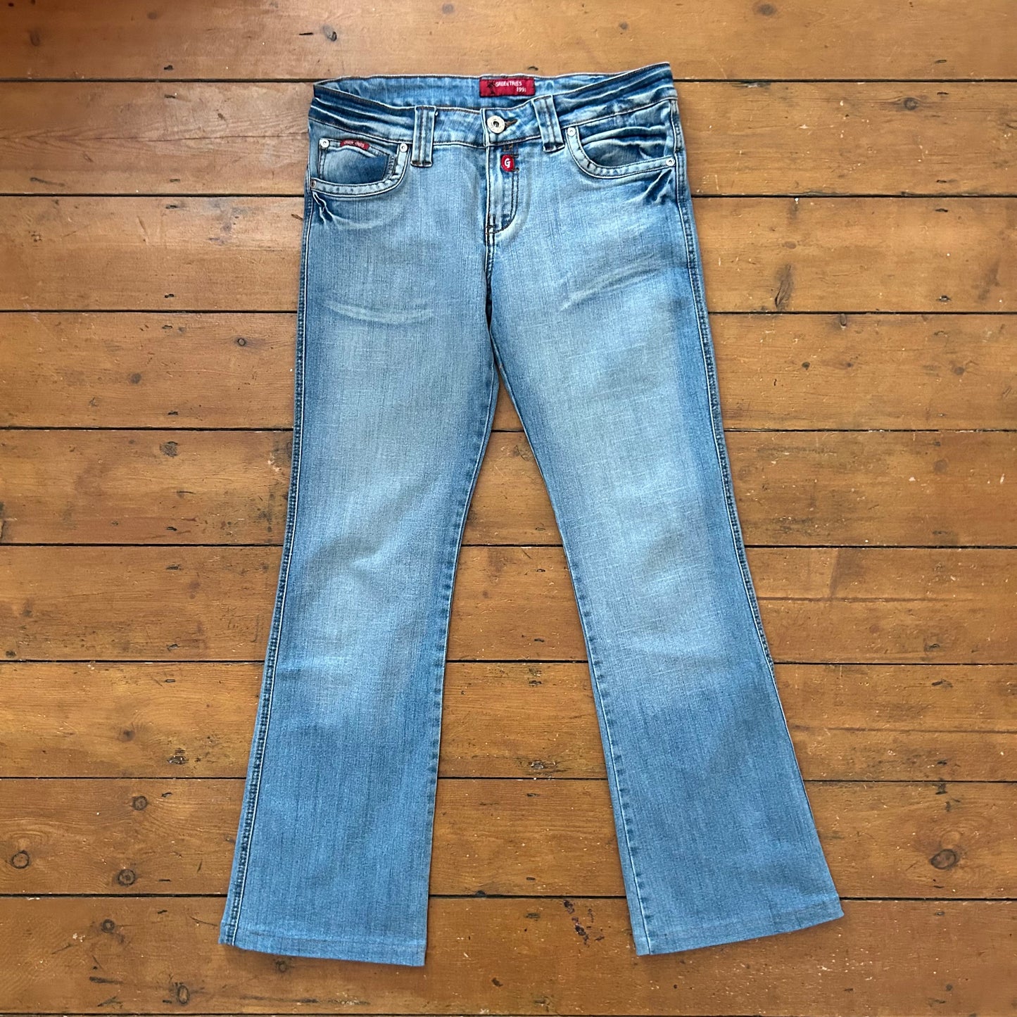vintage 00s low rise diamanté jeans