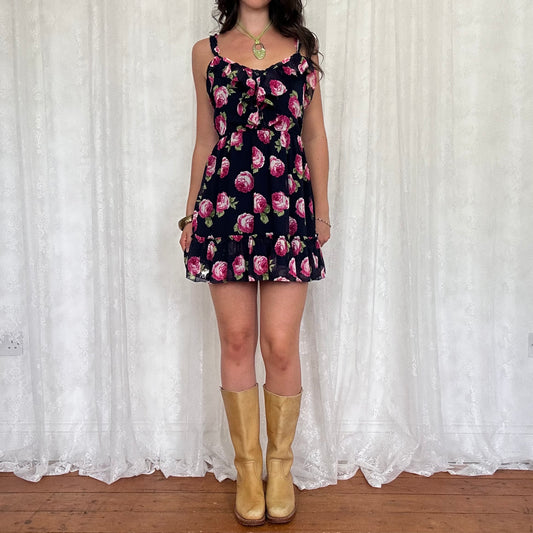 vintage 00s abercrombie and fitch floral mini dress