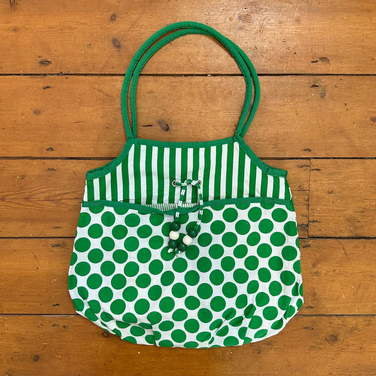 vintage 00s green polka dot shoulder bag
